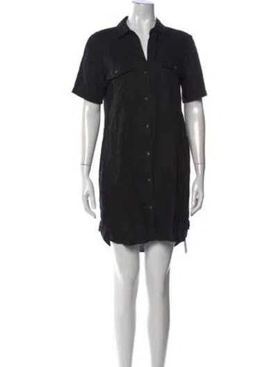 Pre-owned James Perse Linen Mini Dress In Black