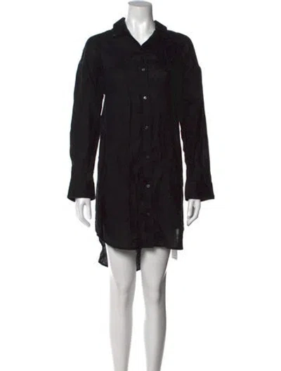 Pre-owned James Perse Linen Mini Dress In Black