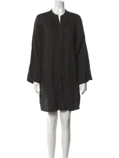 Pre-owned James Perse Linen Mini Dress In Black
