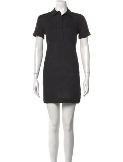 Pre-owned James Perse Linen Mini Dress In Black