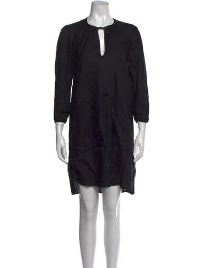 Pre-owned James Perse Linen Mini Dress In Black