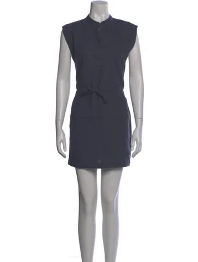 Pre-owned James Perse Linen Mini Dress In Blue