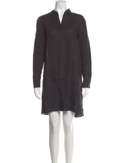 Pre-owned James Perse Linen Mini Dress In Gray