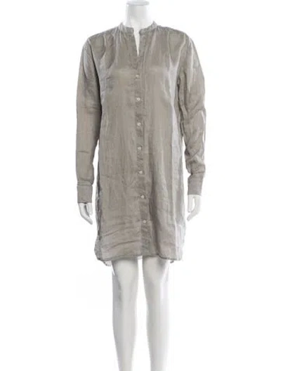Pre-owned James Perse Linen Mini Dress In Gray