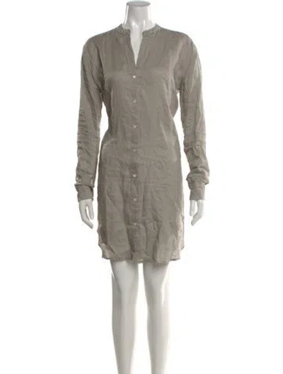 Pre-owned James Perse Linen Mini Dress In Gray