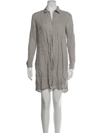 Pre-owned James Perse Linen Mini Dress In Grey