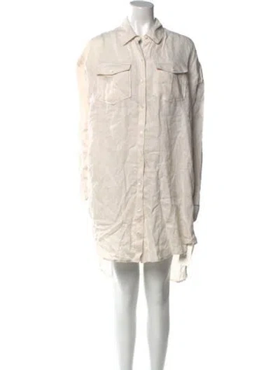 Pre-owned James Perse Linen Mini Dress In Neutral