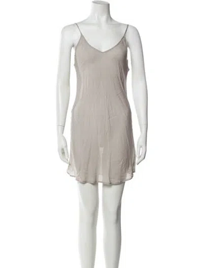 Pre-owned James Perse Linen Mini Dress In Neutral