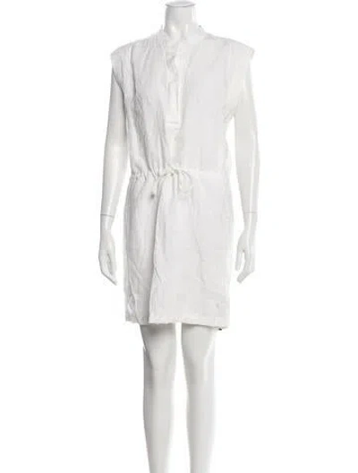 Pre-owned James Perse Linen Mini Dress In Neutral