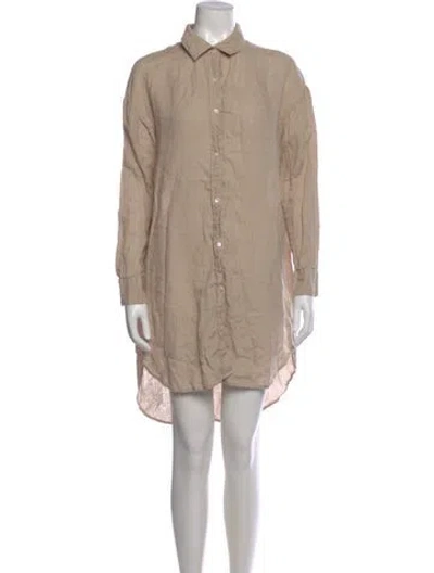 Pre-owned James Perse Linen Mini Dress In Neutral