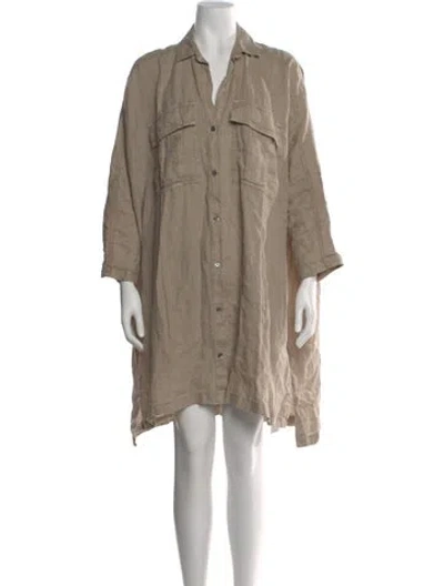 Pre-owned James Perse Linen Mini Dress In Neutral