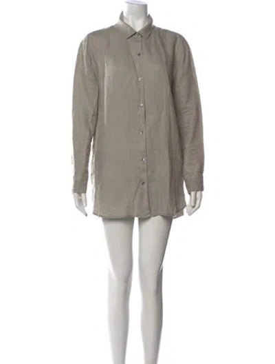 Pre-owned James Perse Linen Mini Dress In Neutral