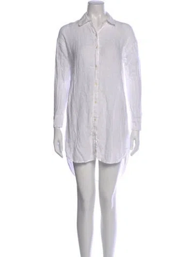 Pre-owned James Perse Linen Mini Dress In White