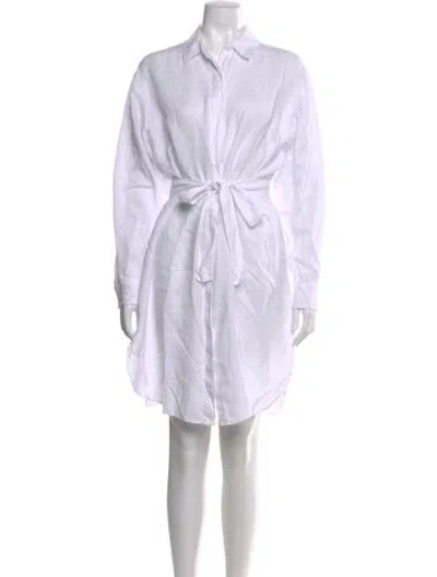 Pre-owned James Perse Linen Mini Dress In White