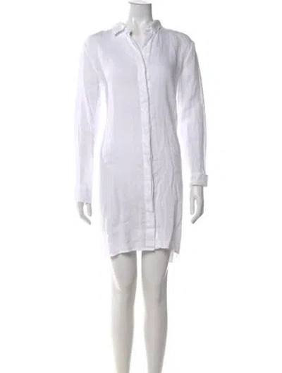 Pre-owned James Perse Linen Mini Dress In White