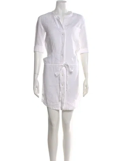 Pre-owned James Perse Linen Mini Dress In White