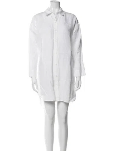 Pre-owned James Perse Linen Mini Dress In White