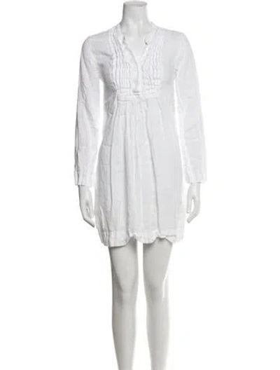 Pre-owned James Perse Linen Mini Dress In White