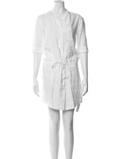 Pre-owned James Perse Linen Mini Dress In White