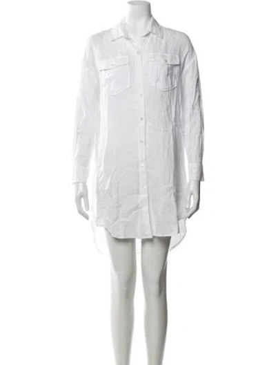 Pre-owned James Perse Linen Mini Dress In White