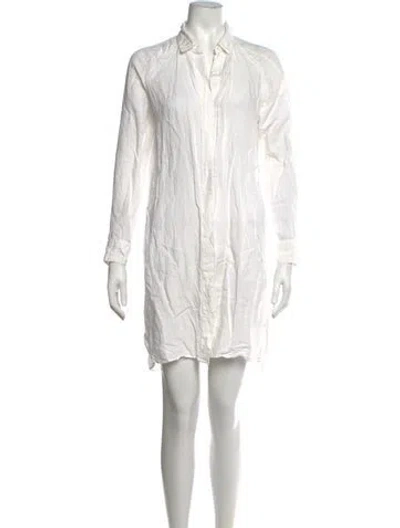Pre-owned James Perse Linen Mini Dress In White