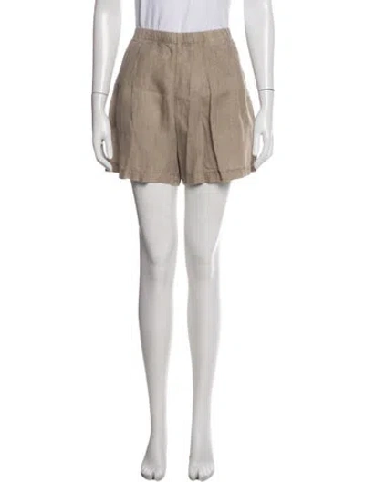 Pre-owned James Perse Linen Mini Shorts In Brown