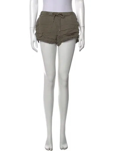 Pre-owned James Perse Linen Mini Shorts In Green