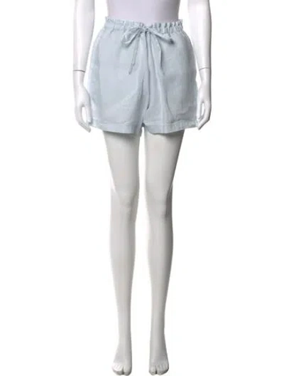 Pre-owned James Perse Linen Mini Shorts W/ Tags In Blue