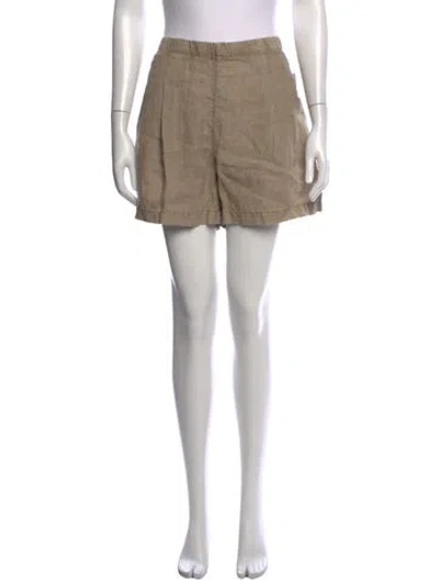 Pre-owned James Perse Linen Mini Shorts W/ Tags In Grey