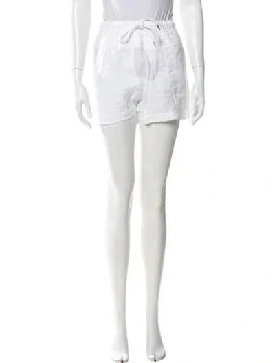 Pre-owned James Perse Linen Mini Shorts In White
