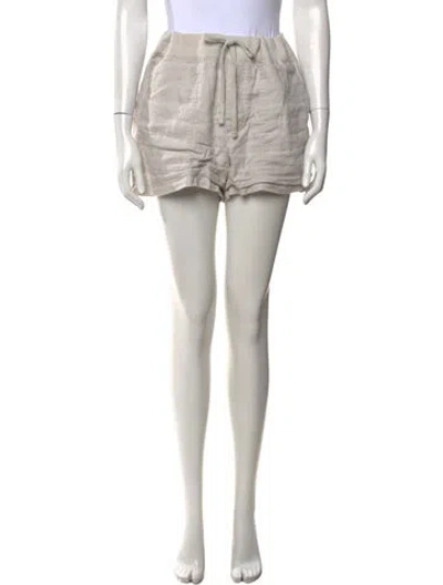 Pre-owned James Perse Linen Mini Shorts In White