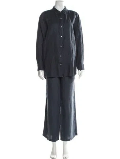 Pre-owned James Perse Linen Pant Set In Blue