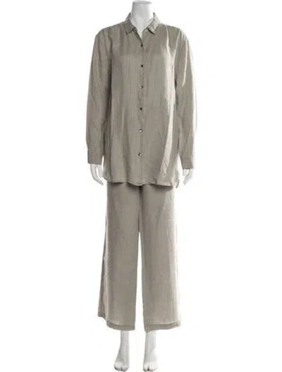 Pre-owned James Perse Linen Pant Set In Gray