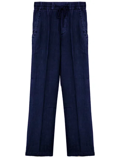 James Perse Linen Pants In Blue