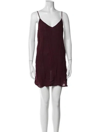 Pre-owned James Perse Linen Pleated Accents Nightgown In Burgundy