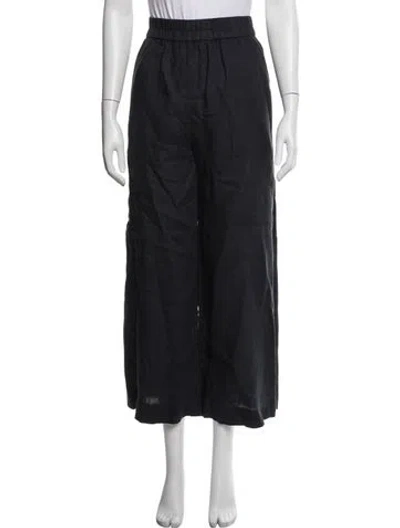 Pre-owned James Perse Linen Pleated Accents Sweatpants In Black/blue