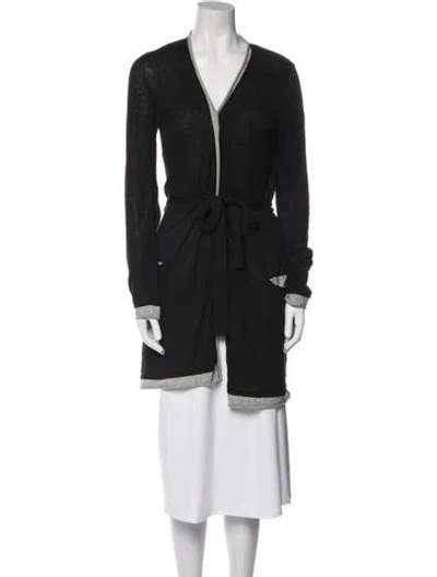 Pre-owned James Perse Linen Robe In Black