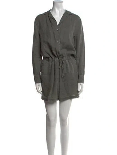 Pre-owned James Perse Linen Romper In Gray
