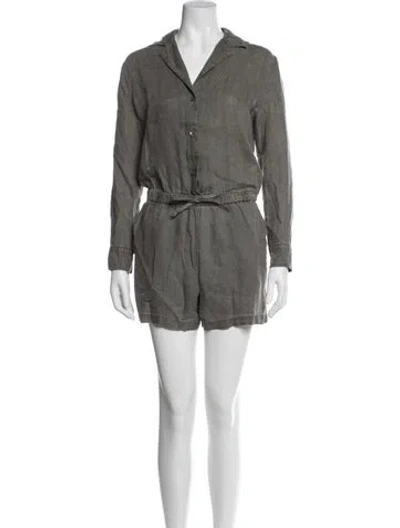 Pre-owned James Perse Linen Romper In Grey