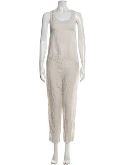 Pre-owned James Perse Linen Scoop Neck Jumpsuit In Pink