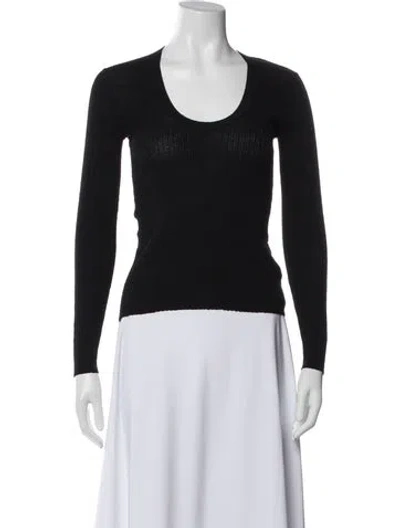 Pre-owned James Perse Linen Scoop Neck Sweater In Gray