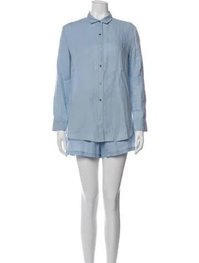 Pre-owned James Perse Linen Set In Blue