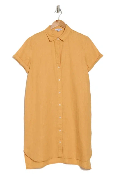 James Perse Linen Shirtdress In Yellow