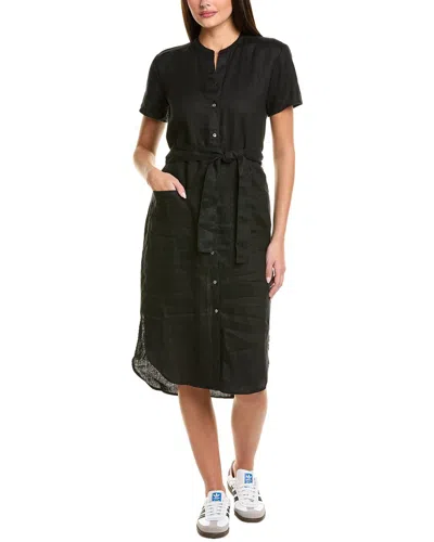 James Perse Linen Shirtdress In Black