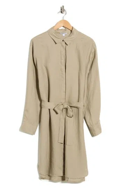 James Perse Linen Shirtdress In Brown