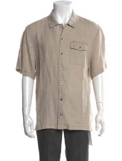 Pre-owned James Perse Linen Short Sleeve Shirt In Neutral