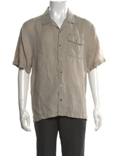 Pre-owned James Perse Linen Short Sleeve Shirt In Neutrals