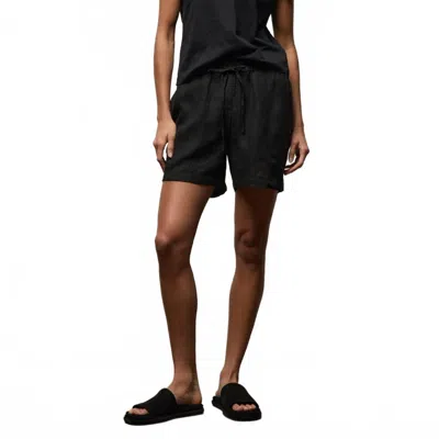 James Perse Linen Shorts In Black