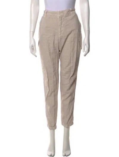 Pre-owned James Perse Linen Skinny Leg Pants In Neutral