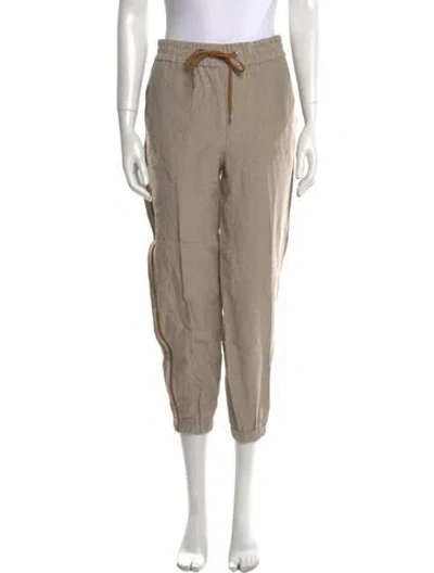 Pre-owned James Perse Linen Skinny Leg Pants W/ Tags In Neutral